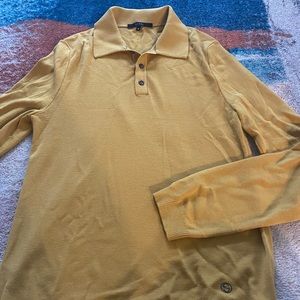 Gucci mustard yellow men’s polo sweater
